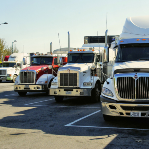 semi trucks in storage